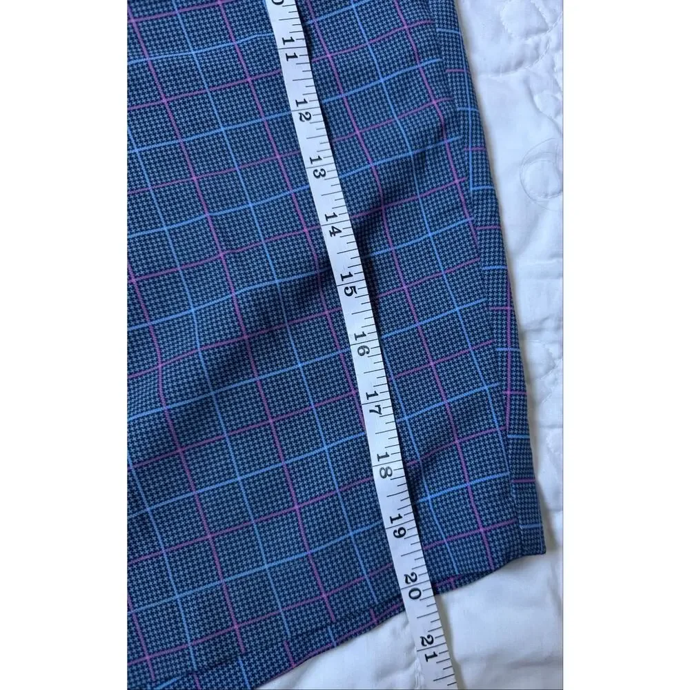 Jack Nicklaus Men's Golf Shorts Size 36 Plaid Navy Purple Pink Flat Front